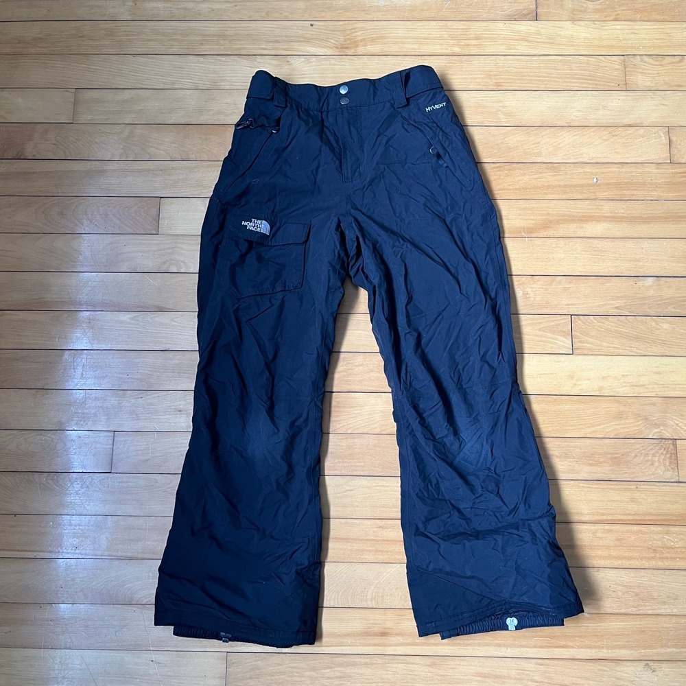 The North Face Girls Black HyVent Insulated Snow Pants Size L 14/16 Ski Cargo
